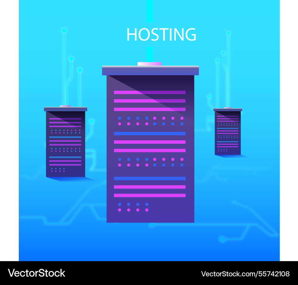 Modern web hosting concept Vector Image