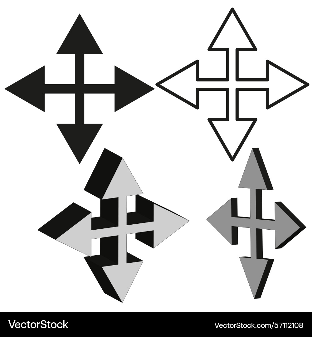 Multidirectional arrow icon navigation Vector Image
