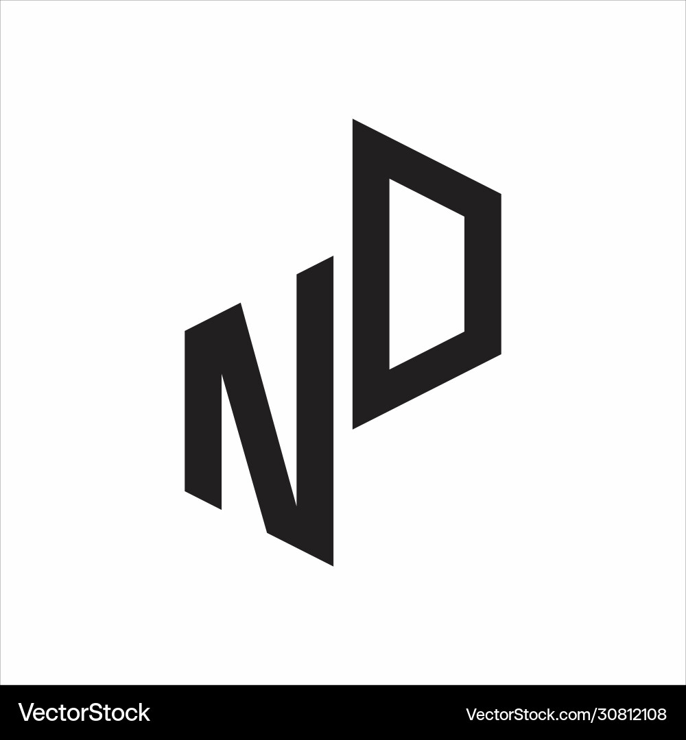 Nd initial letters logo monogram with up to down vector image