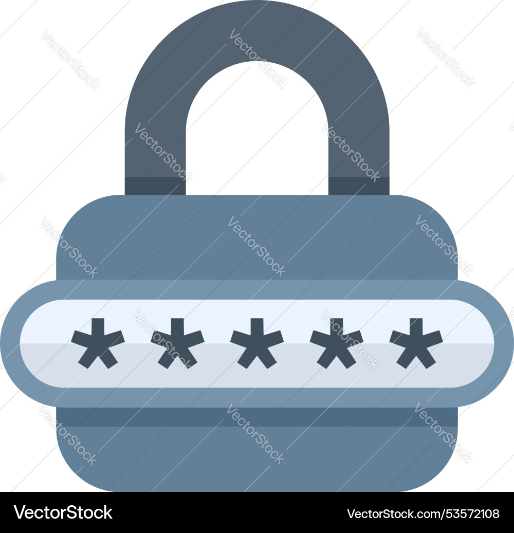 Padlock protecting password with asterisks showing Padlock protecting password with asterisks showing vector image
