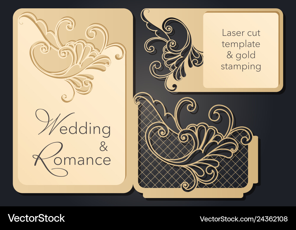 Patterned pattern for laser cutting openwork Vector Image