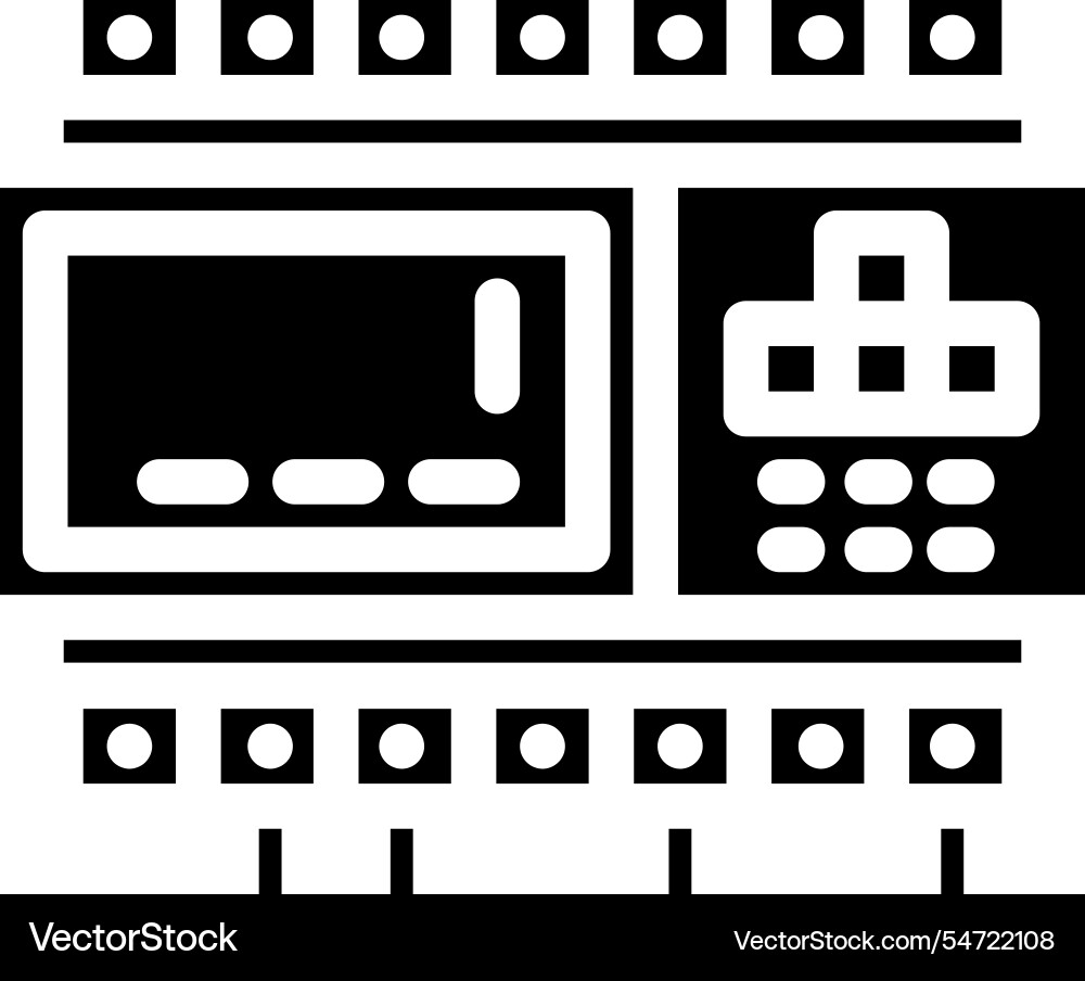 Programmable logic controller plc glyph icon Programmable logic controller plc glyph icon vector image