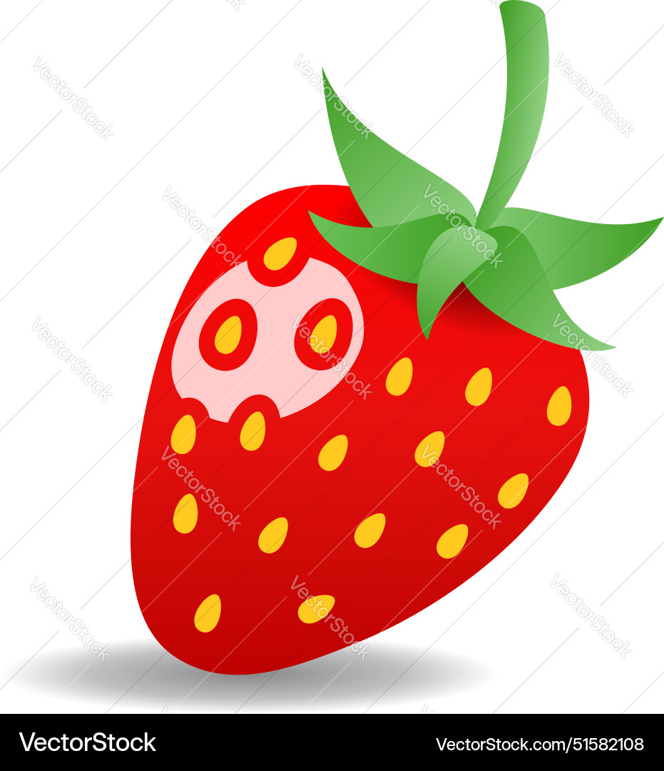 Ripe red strawberry Royalty Free Vector Image - VectorStock