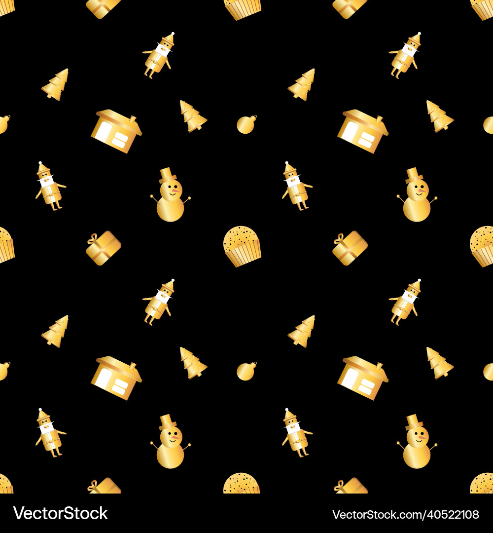 Rounded corner christmas object pattern created Rounded corner christmas object pattern created vector image