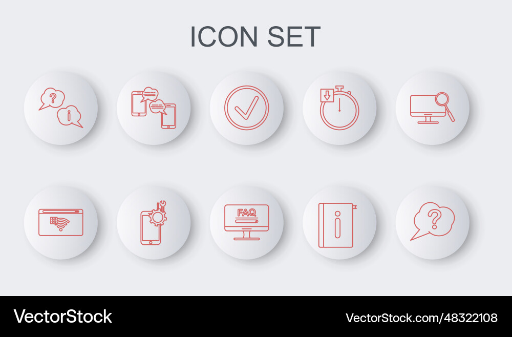 Set line speech bubble question no internet Set line speech bubble question no internet vector image