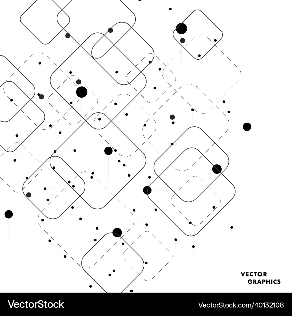 Square connected with dots web style Square connected with dots web style Vector Image