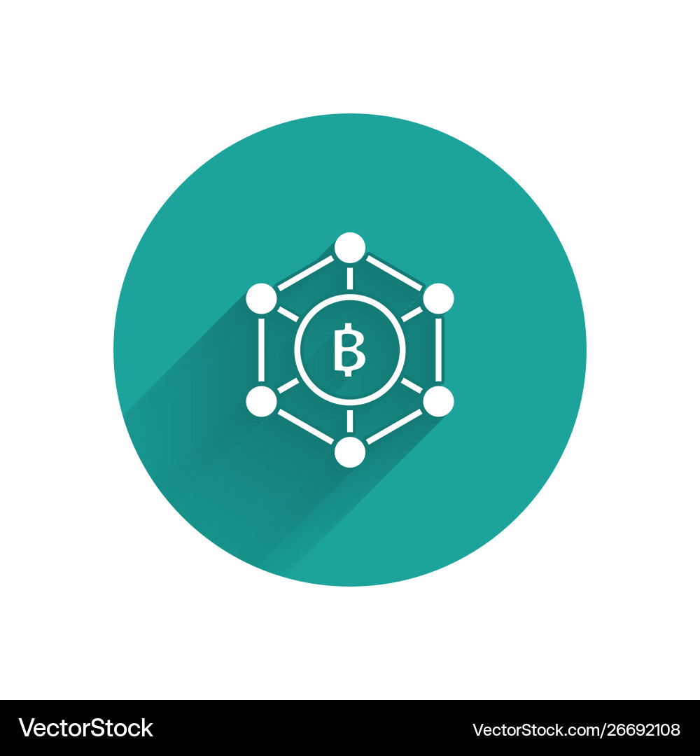 White blockchain technology bitcoin icon isolated White blockchain technology bitcoin icon isolated Vector Image