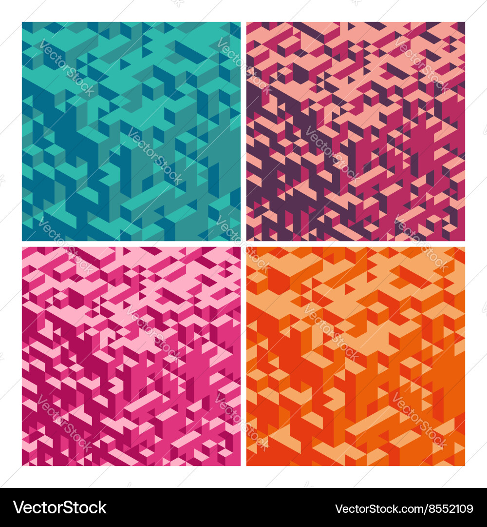 Abstract geometrical 3d background set Vector Image