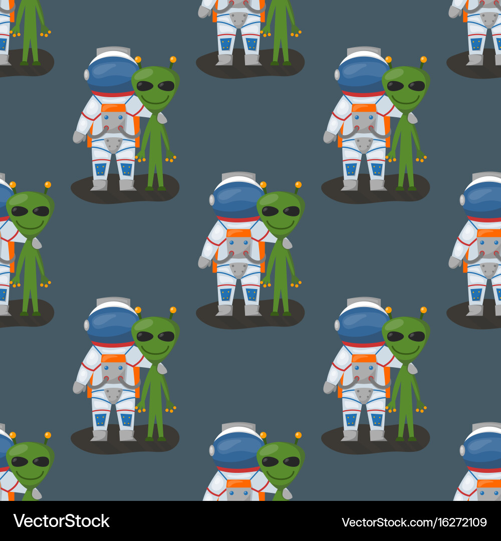 Astronauts in space seamless pattern vector image