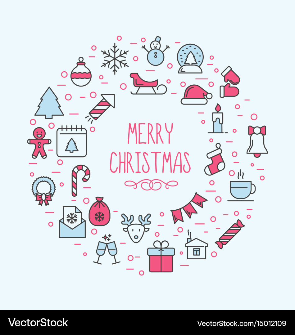 Christmas Celebration Icons Vector Image