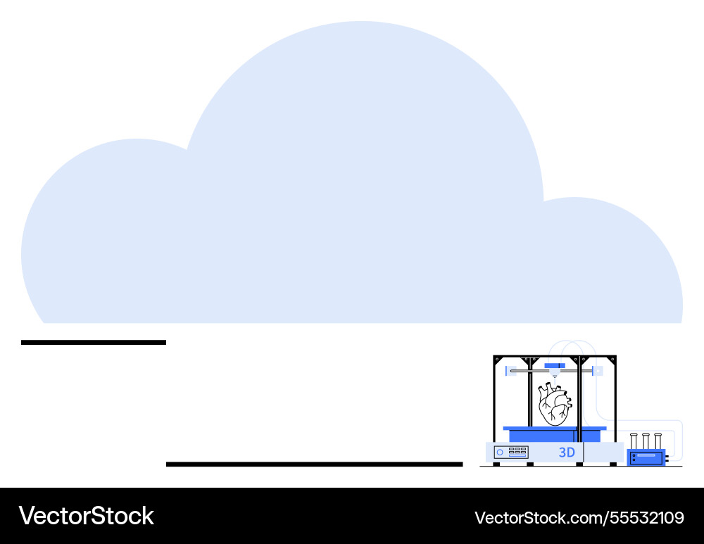 Cloud computing integration with 3d printing Cloud computing integration with 3d printing Vector Image