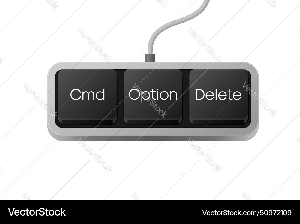 Cmd option delete button combination computer Cmd option delete button combination computer vector image