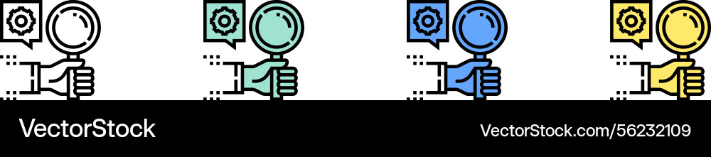 Effective icon outline green blue and yellow Effective icon outline green blue and yellow vector image