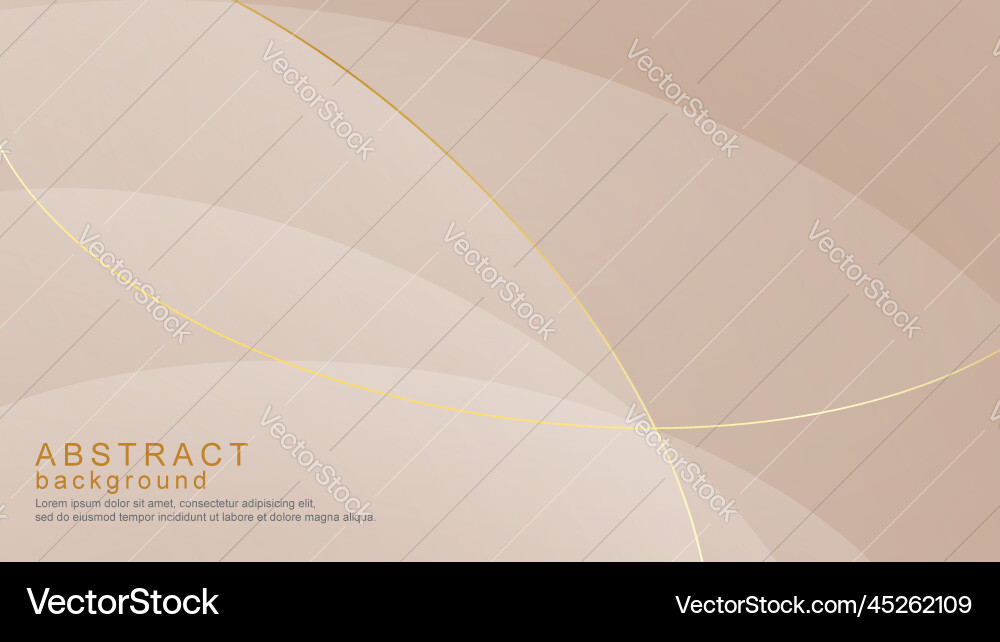 Elegant layered shape background with golden lines vector image