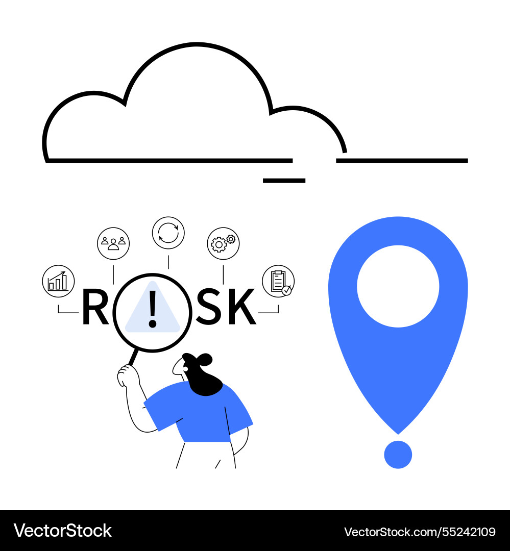 Exploring risk analysis with conceptual cloud Exploring risk analysis with conceptual cloud vector image