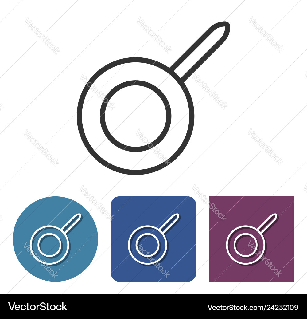 Frypan line icon in different variants Frypan line icon in different variants vector image