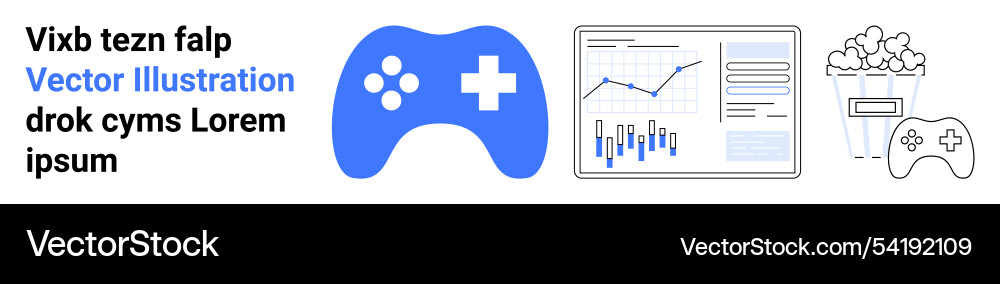 Gaming and data analytics themes with game Vector Image