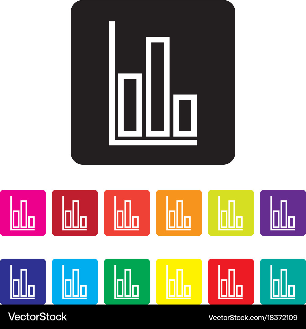 Graph chart colourful set vector image