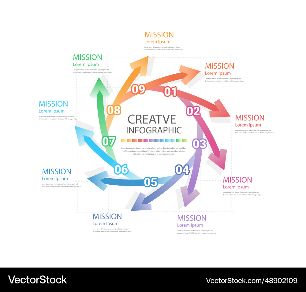 Infographic elements circle design with 9 options Infographic elements circle design with 9 options vector image