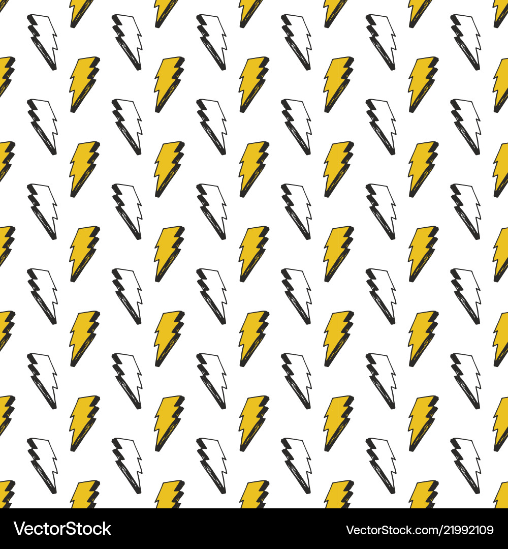Lightning seamless pattern hand drawn sketched Lightning seamless pattern hand drawn sketched vector image