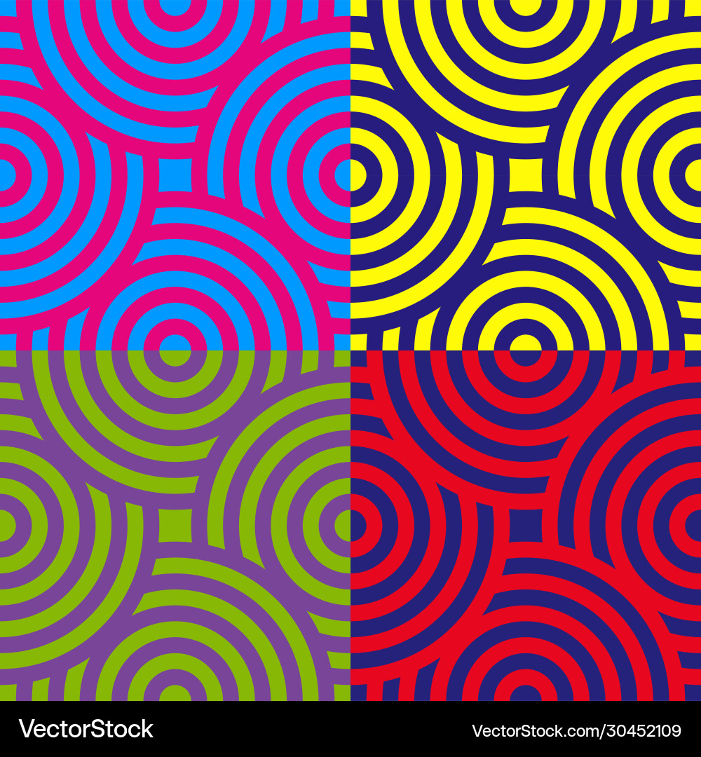 Seamless circle pattern in pop art color scheme Seamless circle pattern in pop art color scheme vector image