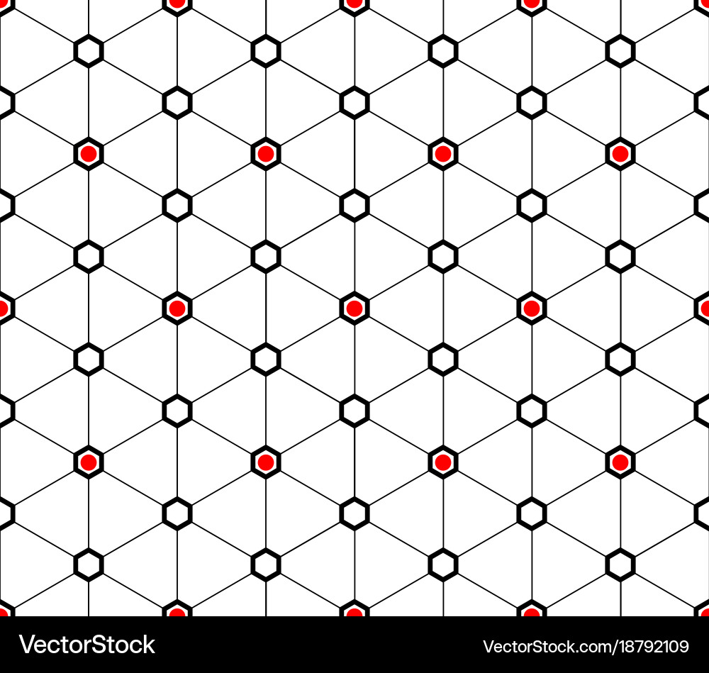 Seamless pattern of triangles and hexagons vector image