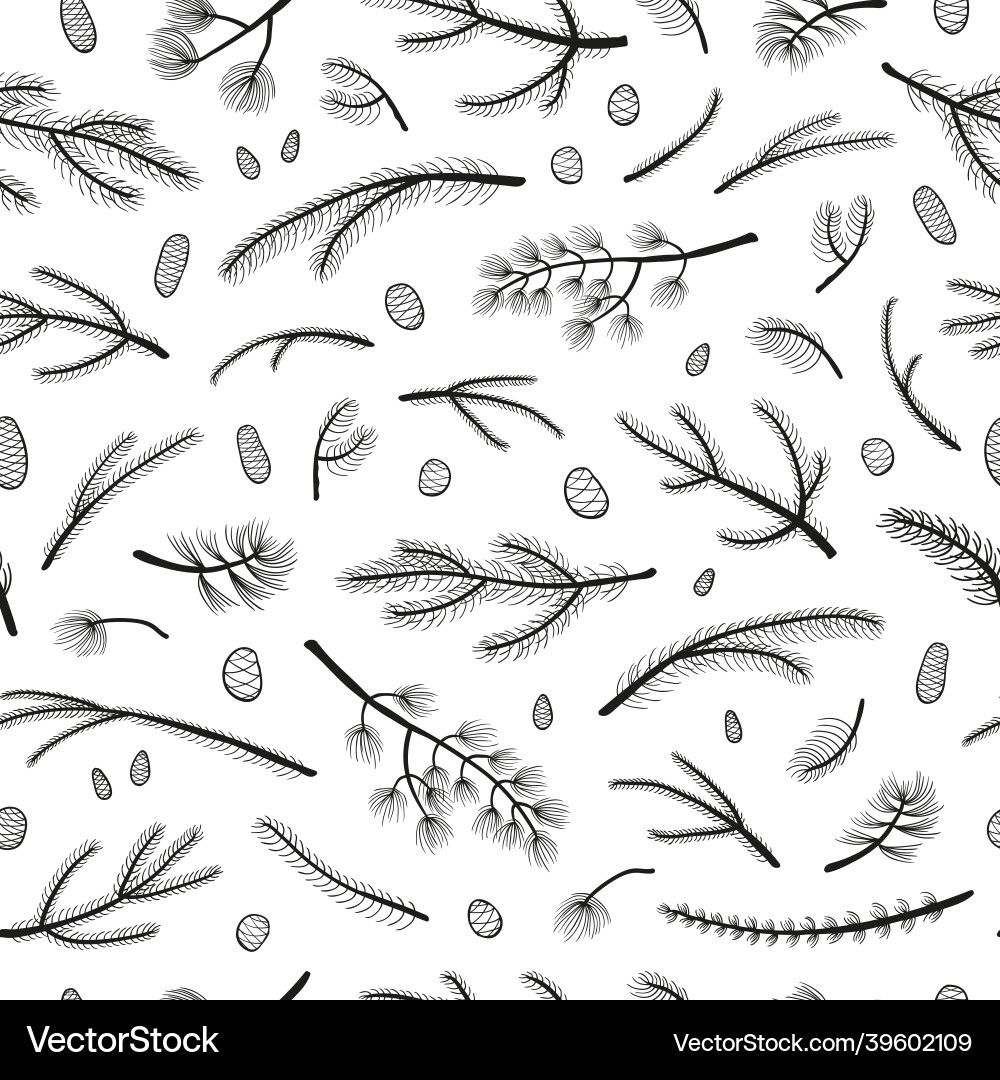 Seamless pattern with coniferous branches Seamless pattern with coniferous branches Vector Image