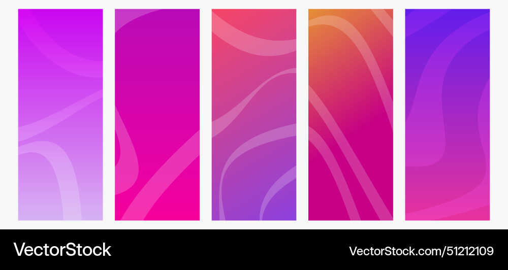 Set of modern gradient backgrounds with wave line Set of modern gradient backgrounds with wave line Vector Image