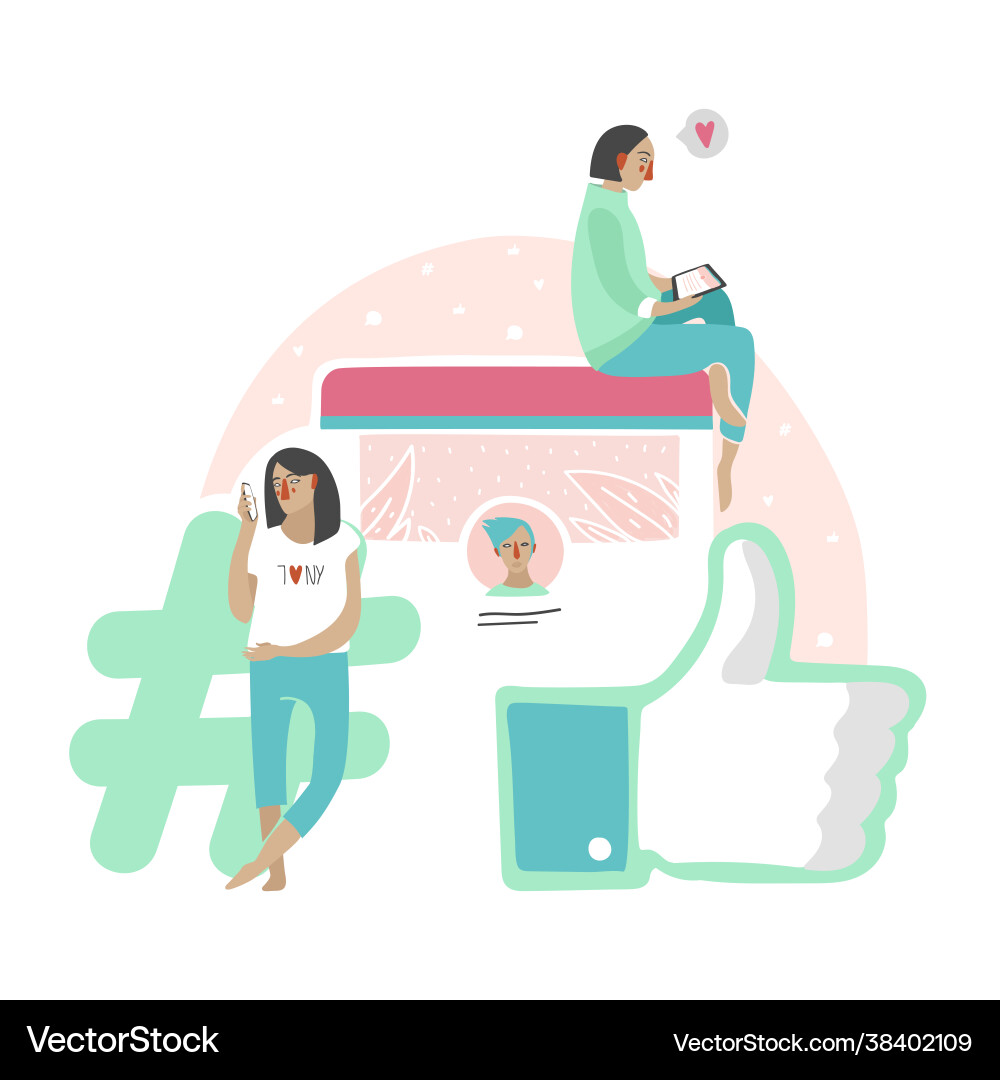 Social network communication Social network communication vector image
