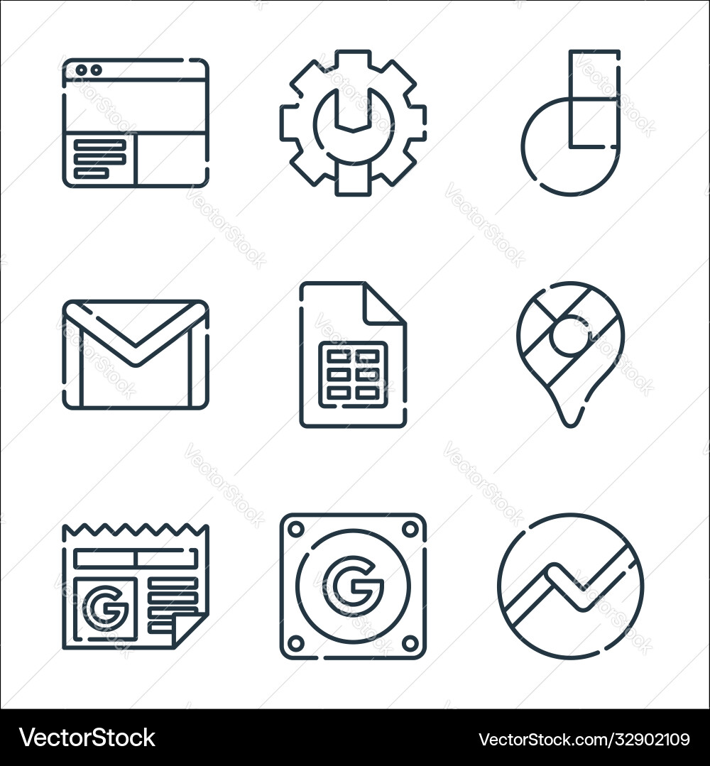 Suite line icons linear set quality Suite line icons linear set quality vector image