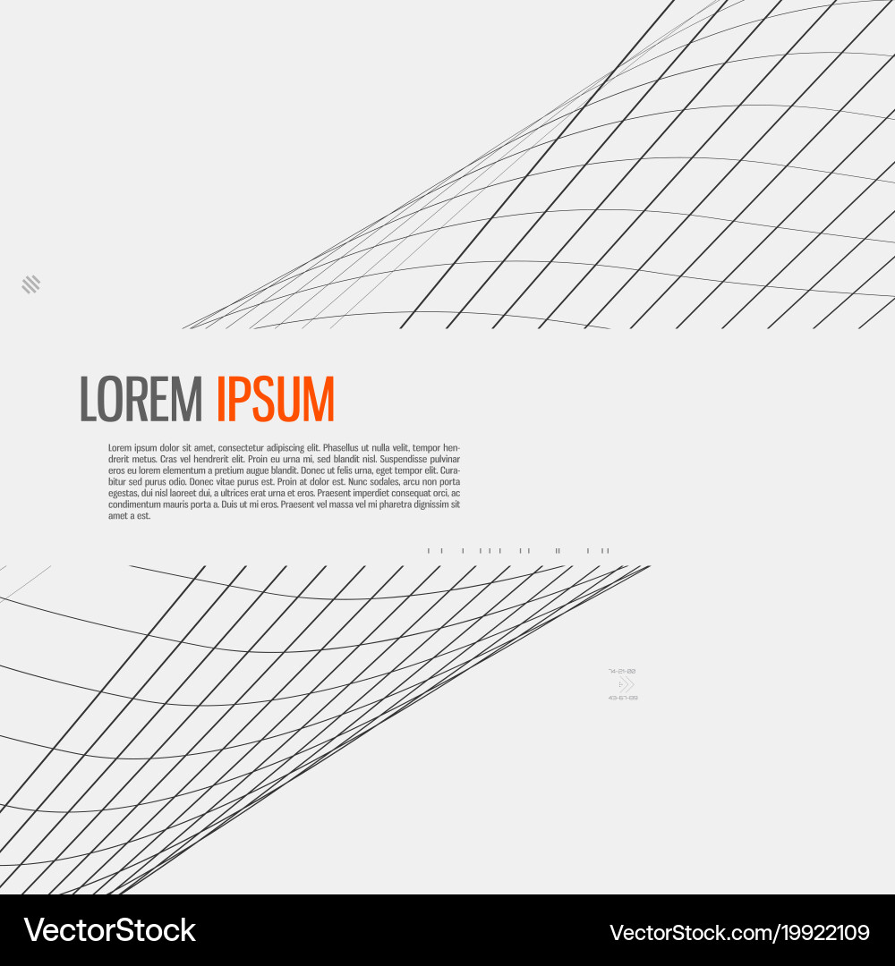Tech background with abstract wave line vector image