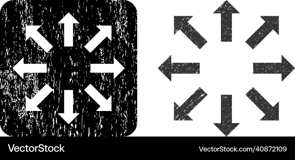 Textured explode arrows carved seal Vector Image
