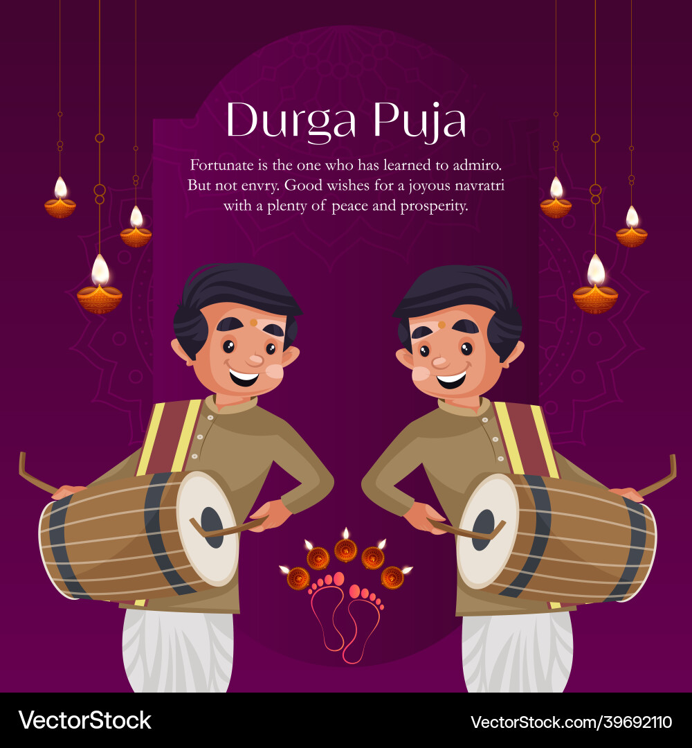 Banner design of durga puja Banner design of durga puja vector image