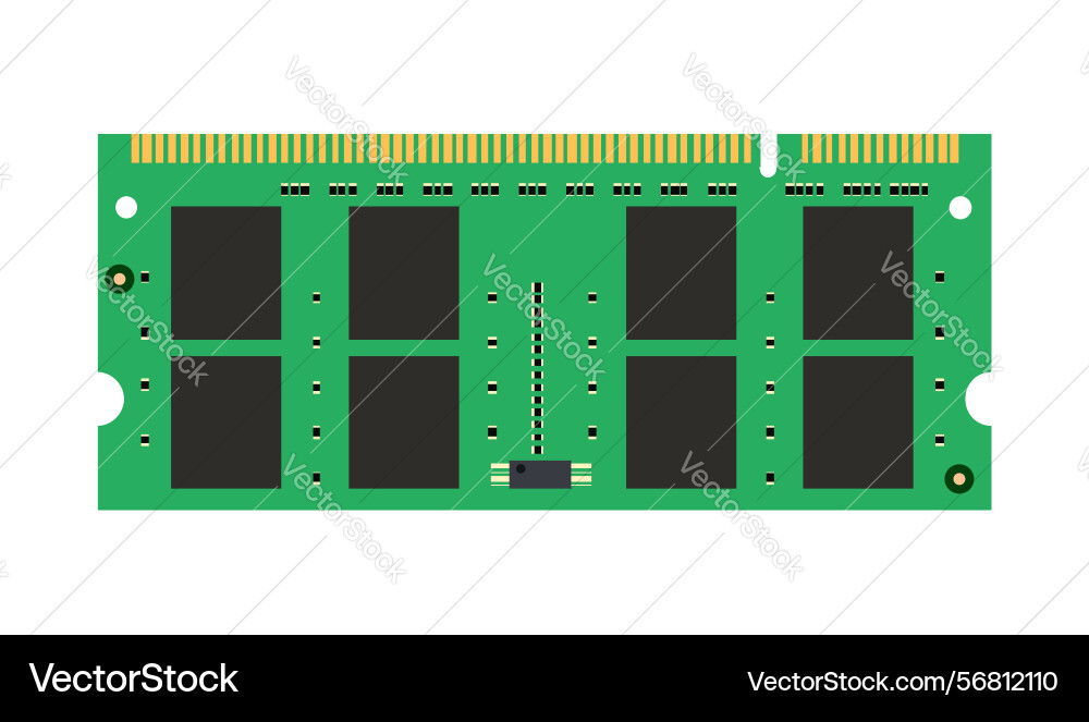 Computer memory module - flat style Computer memory module - flat style vector image
