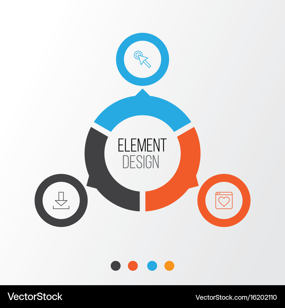 Connection icons set collection of down arrow vector image