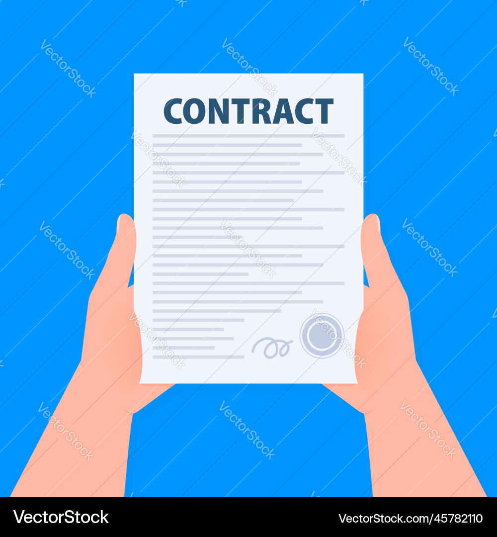 Contract document form sign Contract document form sign vector image