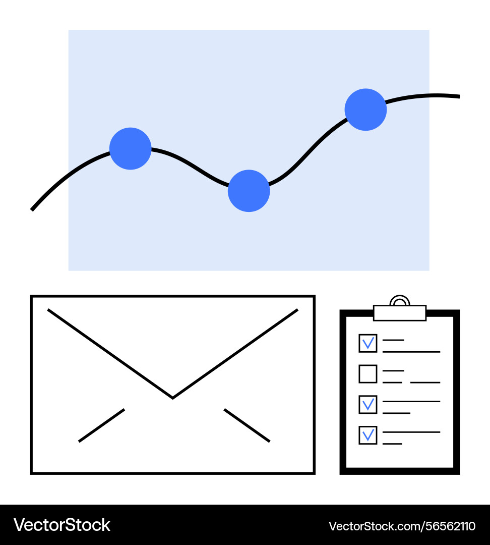 Data trends with email communication and task Data trends with email communication and task vector image