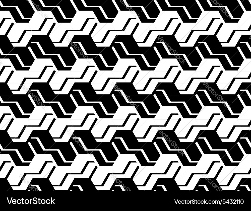 Design seamless monochrome zigzag pattern vector image