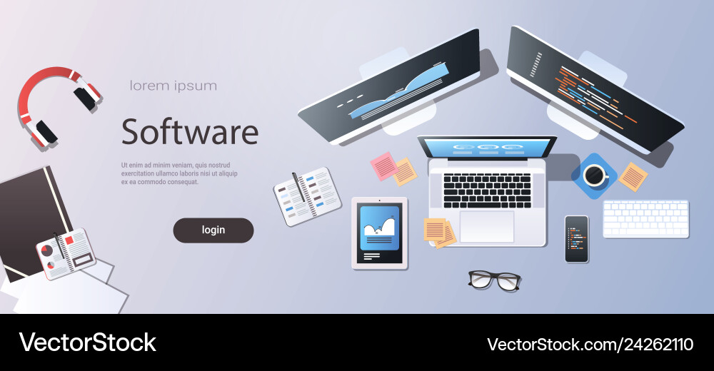 Design software development programming concept Design software development programming concept vector image