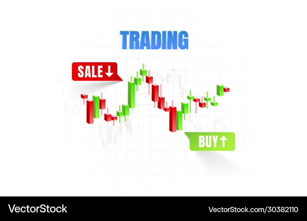 Finance trader graph information buy and sale Vector Image