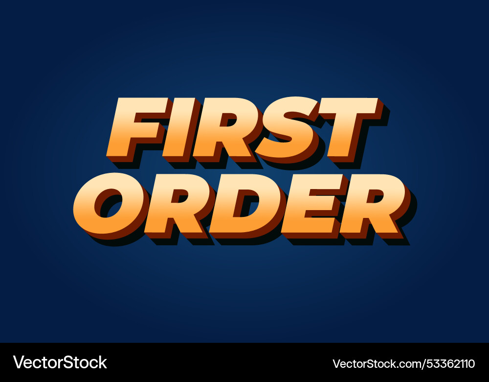 First order text effect in 3d style with modern First order text effect in 3d style with modern vector image