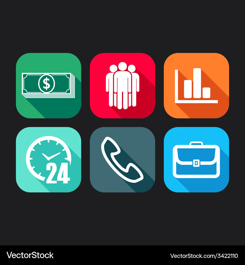 Flat icons for web and mobile applications vector image