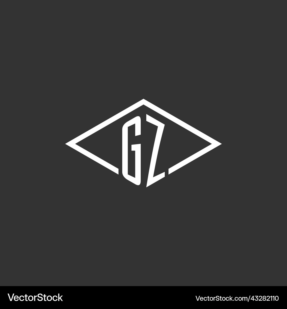 Initials gz logo monogram with simple diamond Vector Image