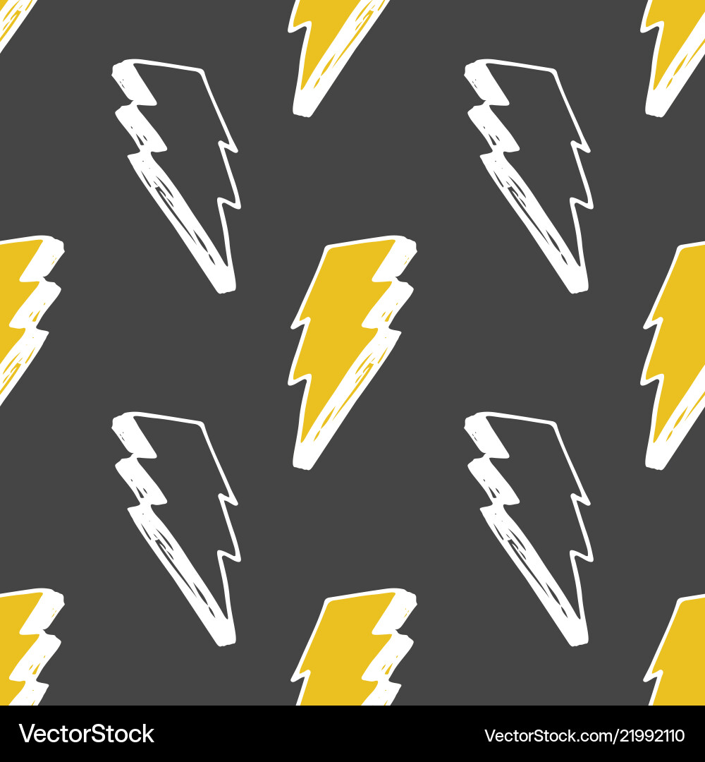 Lightning seamless pattern hand drawn sketched Lightning seamless pattern hand drawn sketched vector image