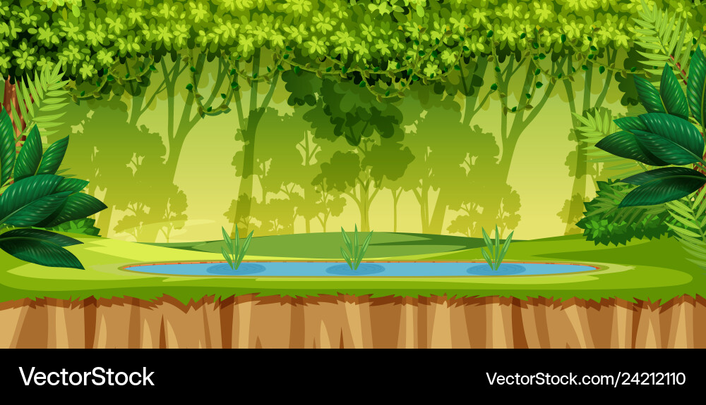 Lush Green Jungle Scene Vector Image