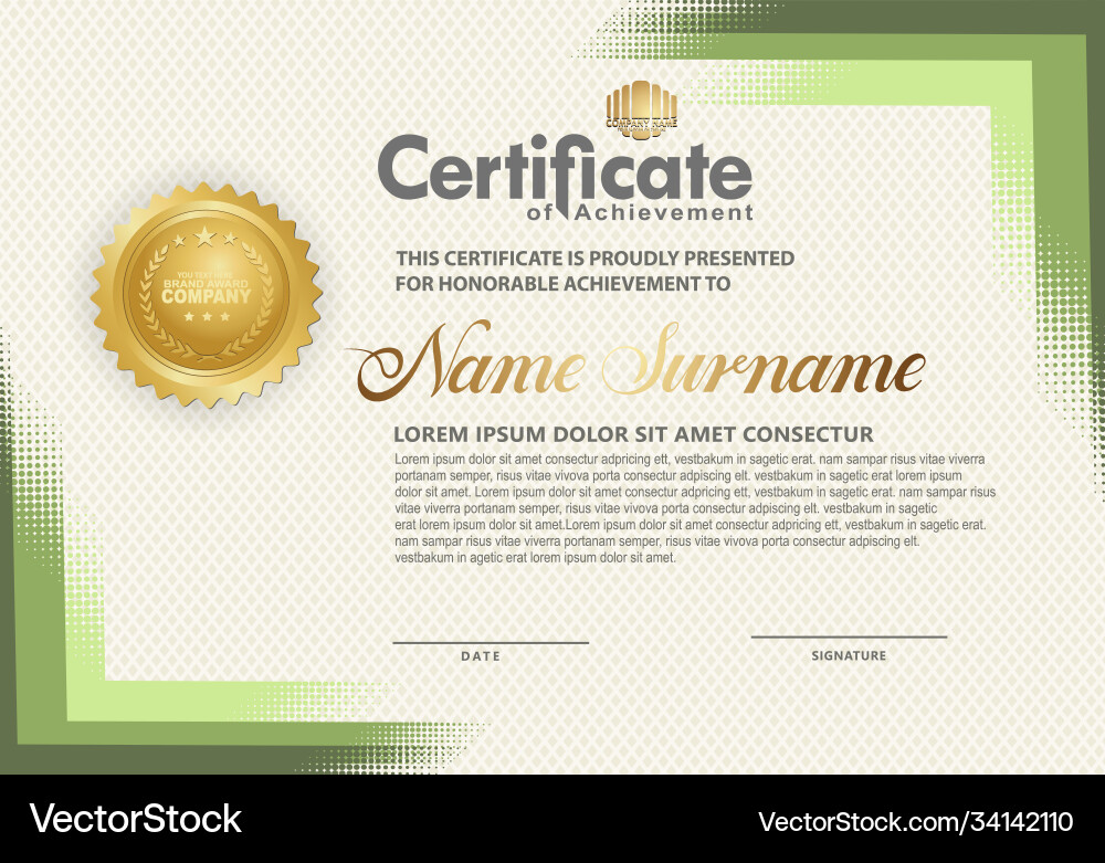 Modern certificate template background Vector Image