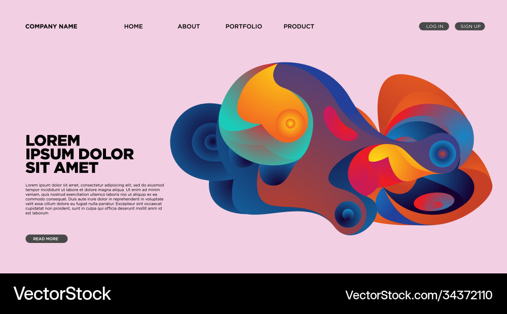 Modern colorful landing page abstract fluid Modern colorful landing page abstract fluid Vector Image