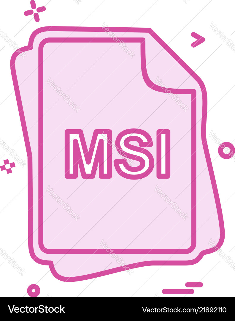 Msi file type icon design vector image