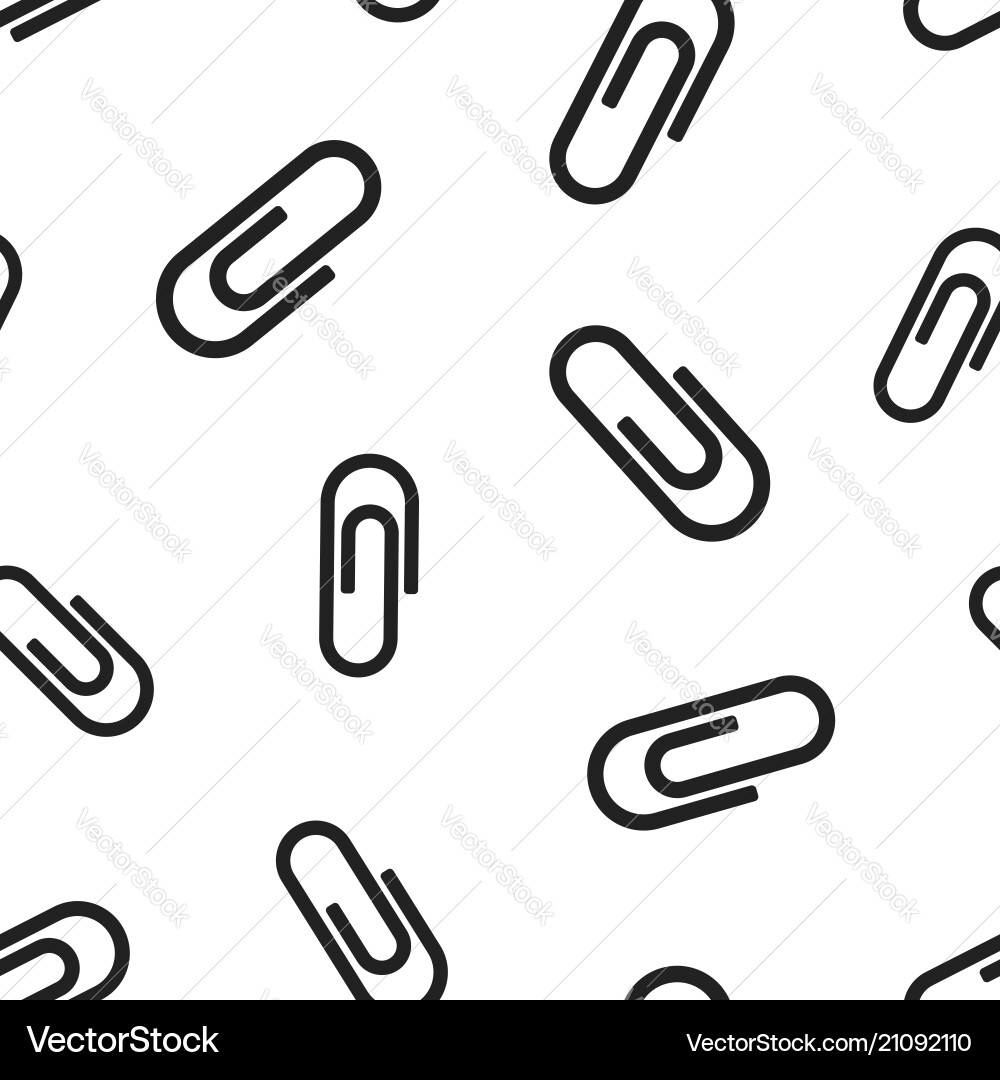 Paper clip attachment icon seamless pattern Paper clip attachment icon seamless pattern vector image