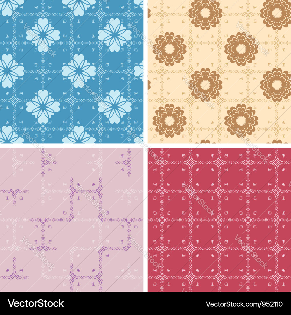Set - color geometric patterns seamless Vector Image